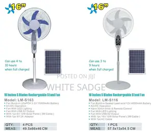 Rechargeable Solar Standing Floor Fan
