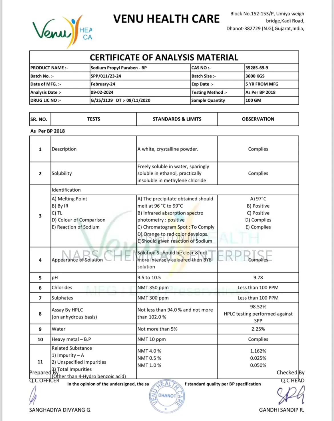 Sodium Propyl Paraben