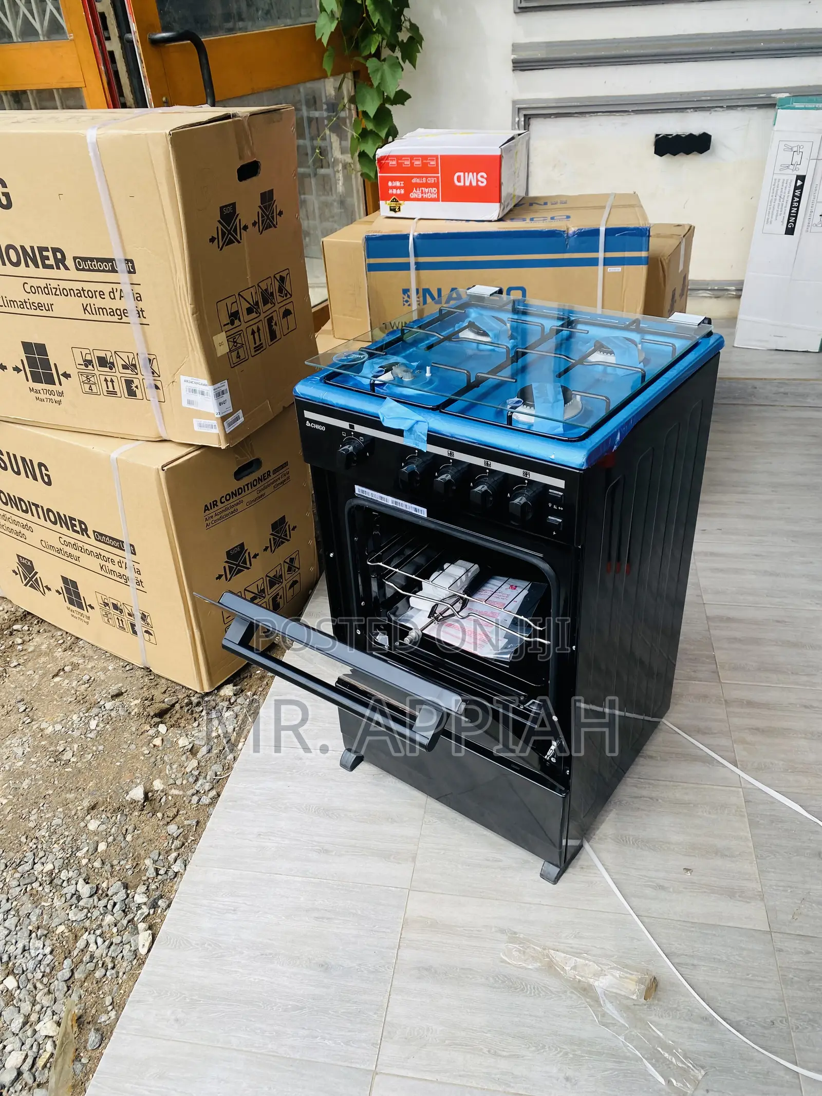 Chigo Oven and Grill 4 Gas Burner With Thick Lid(Black).