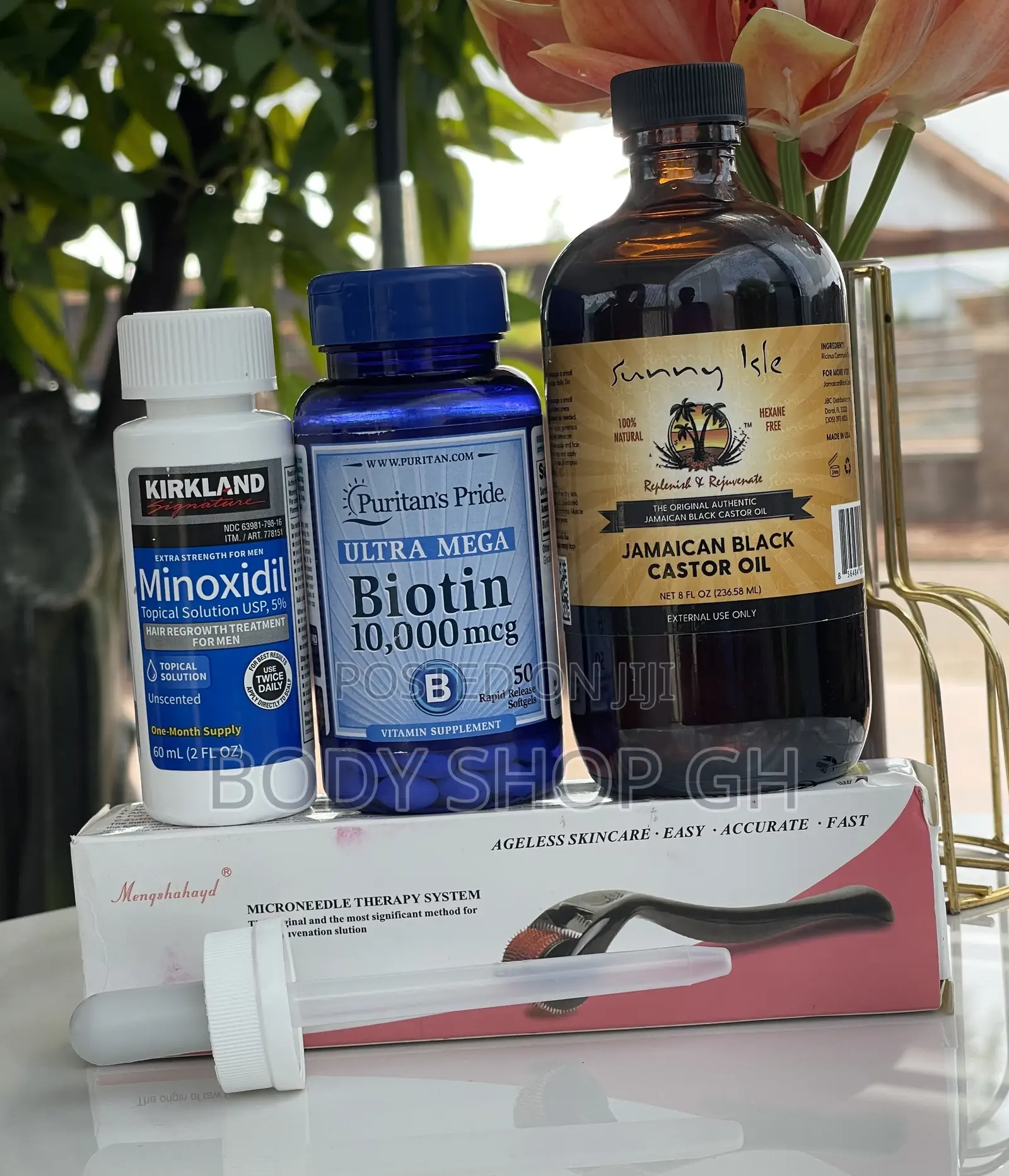 Castor Oil + Kirkland + Biotin + Roller Hair Regrowth Pack