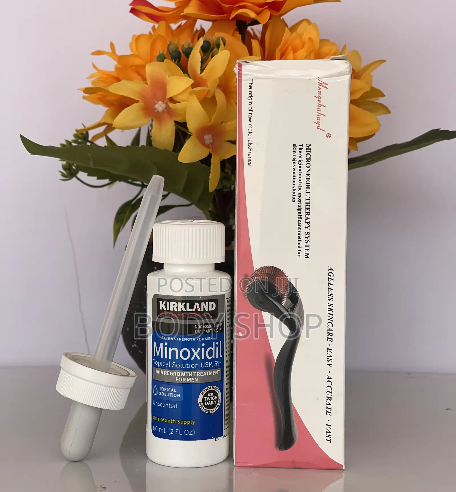 Hair and Beard Growth Set- Kirkland Minoxidil + Derma Roller
