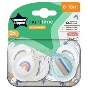 Tommee Tippee Night Time Orthodontic Soothers 6-18m 2 Pack