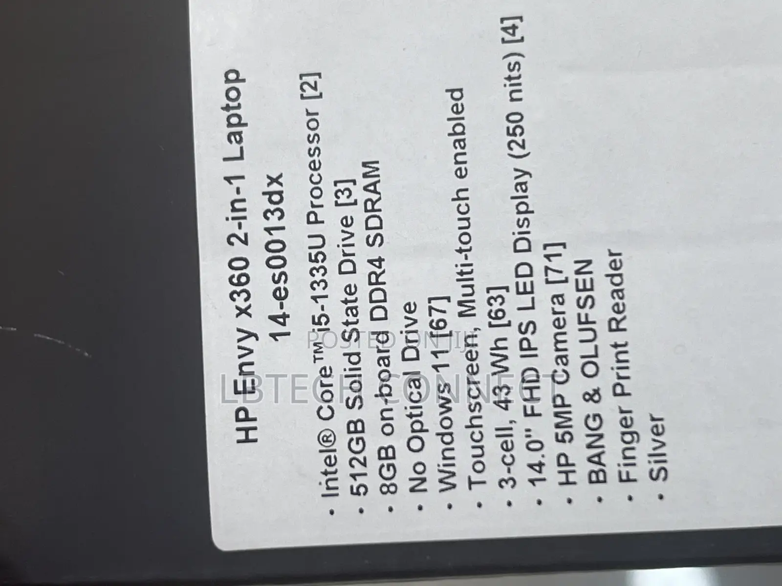 New Laptop HP Envy 14 8GB Intel Core i5 SSD 512GB