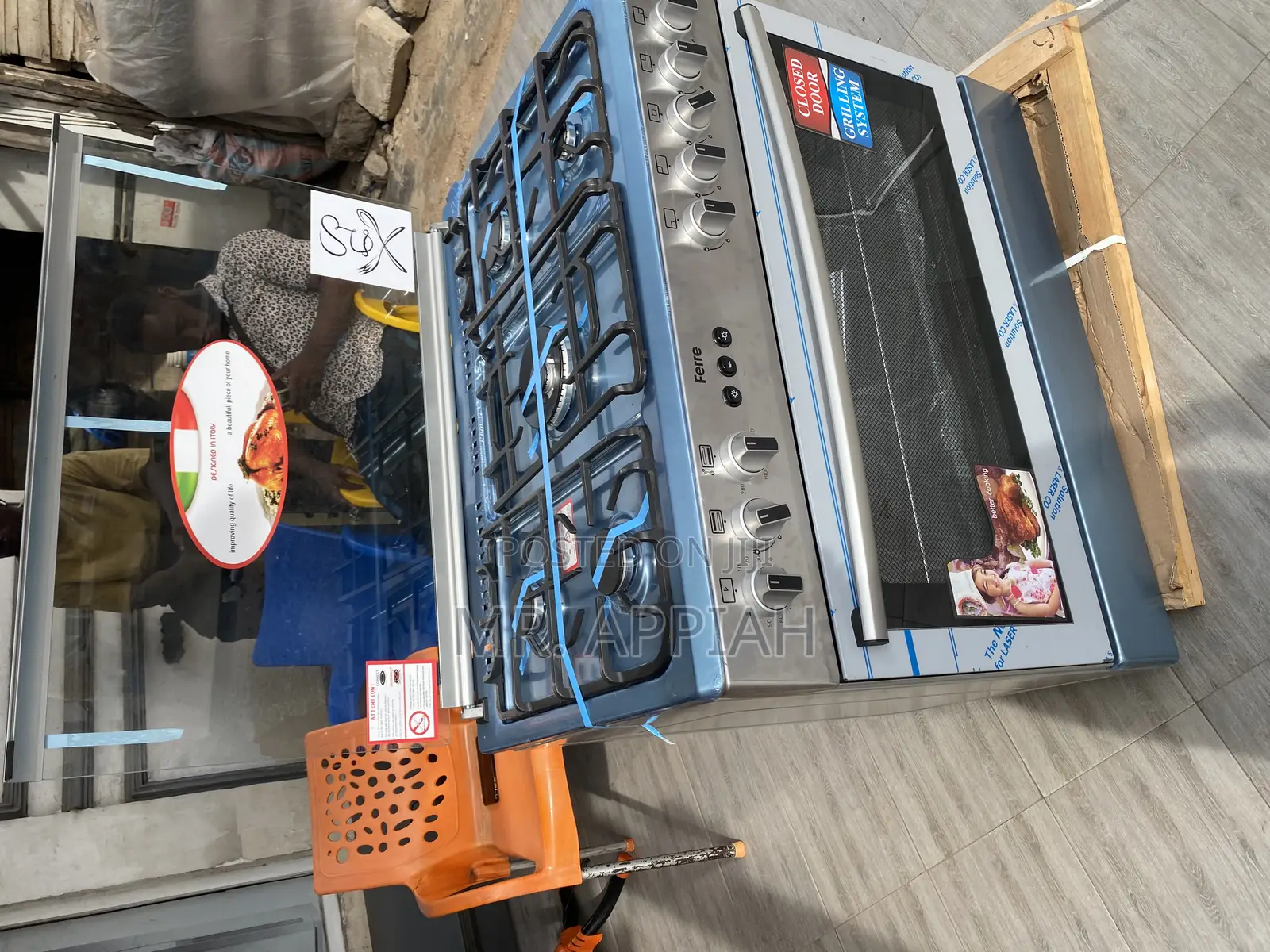 Fast Cooking Ferre 90x60 4 Gas Burner With Oven(Gray).