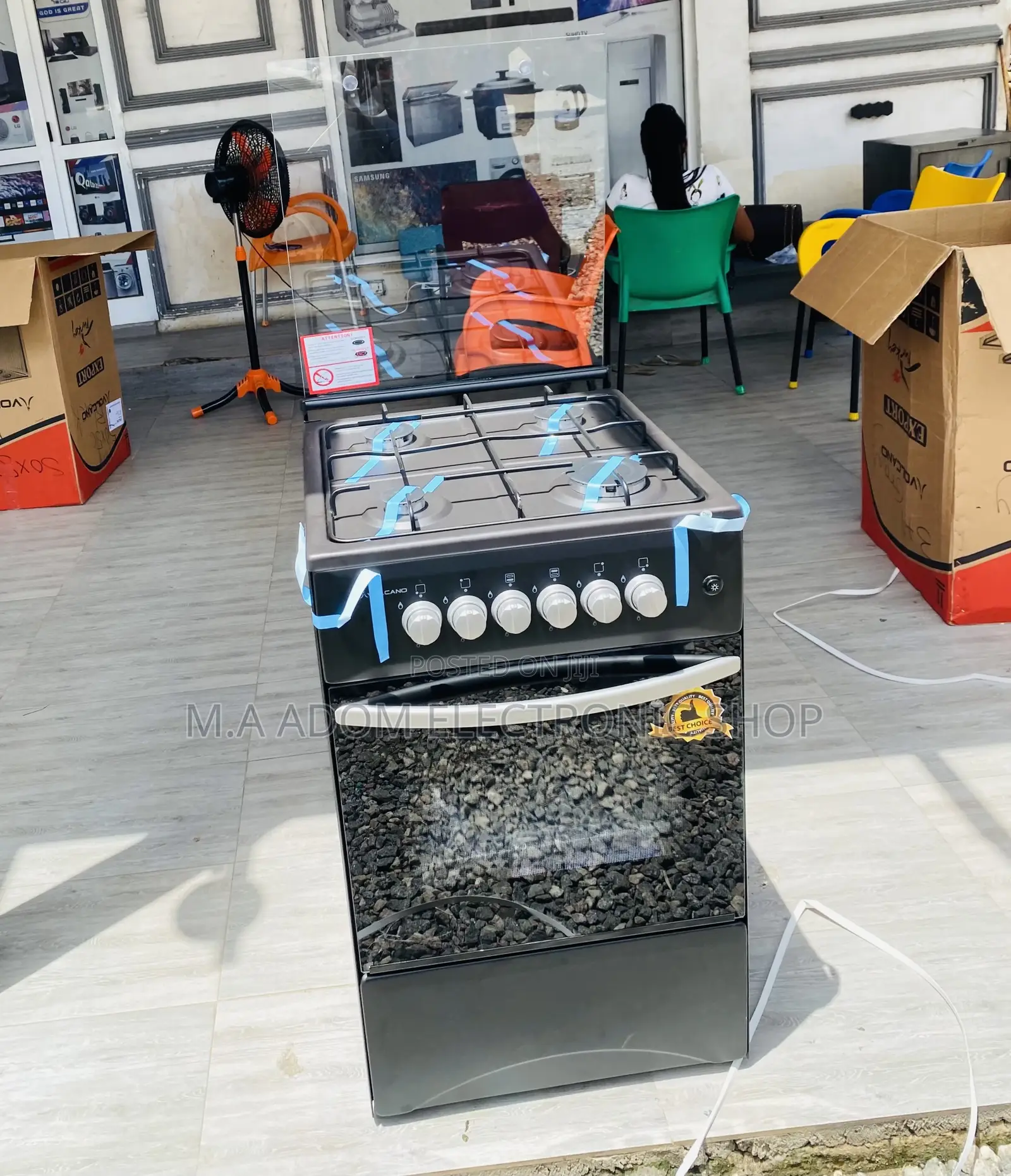 Volcano Oven and Grill Volcano 4 Gas Burner(Black).