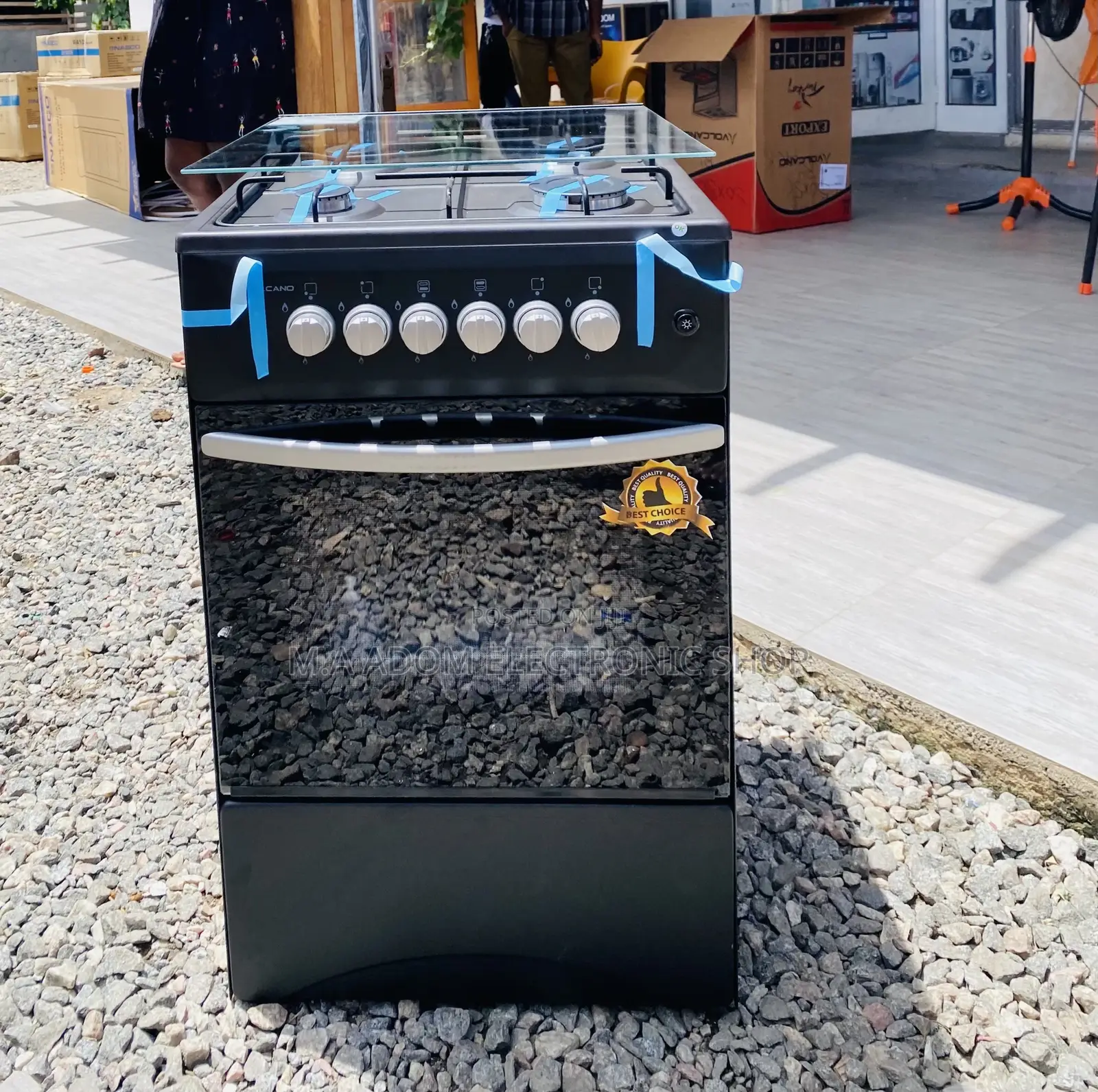 New Volcano 50x50 4 Gas Burner With Oven(Black).