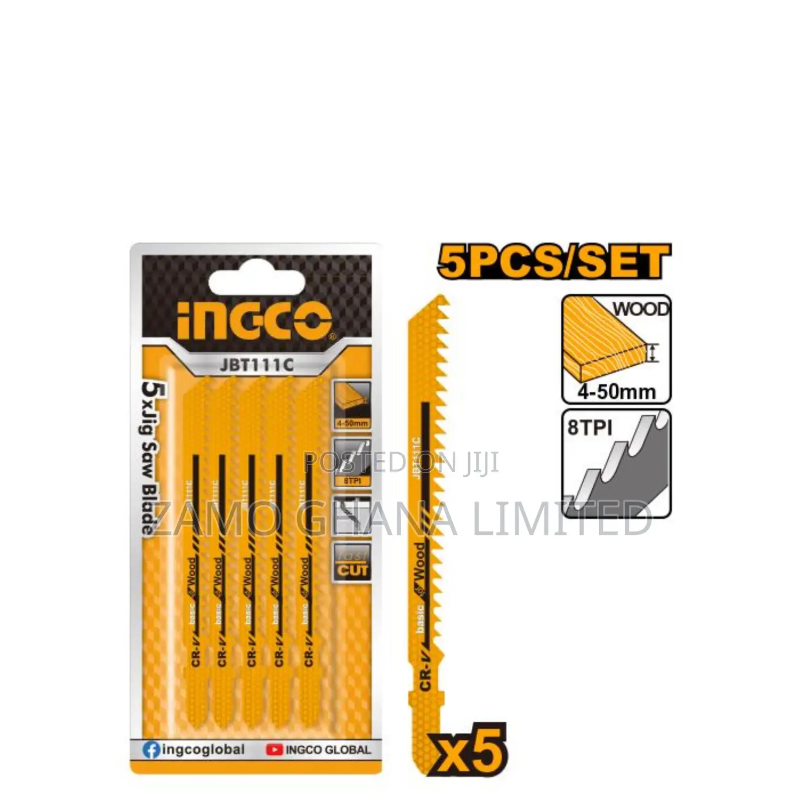 Jig Saw Blade for Wood (Packed 25 Sets) - Jbt111c