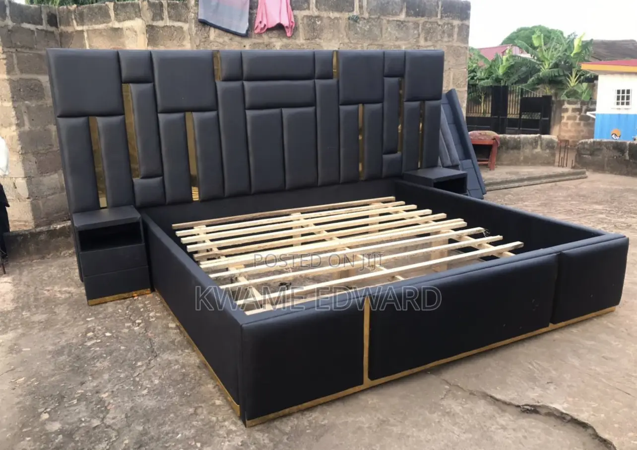 King Size Bed Frame With Two Sides Drawer