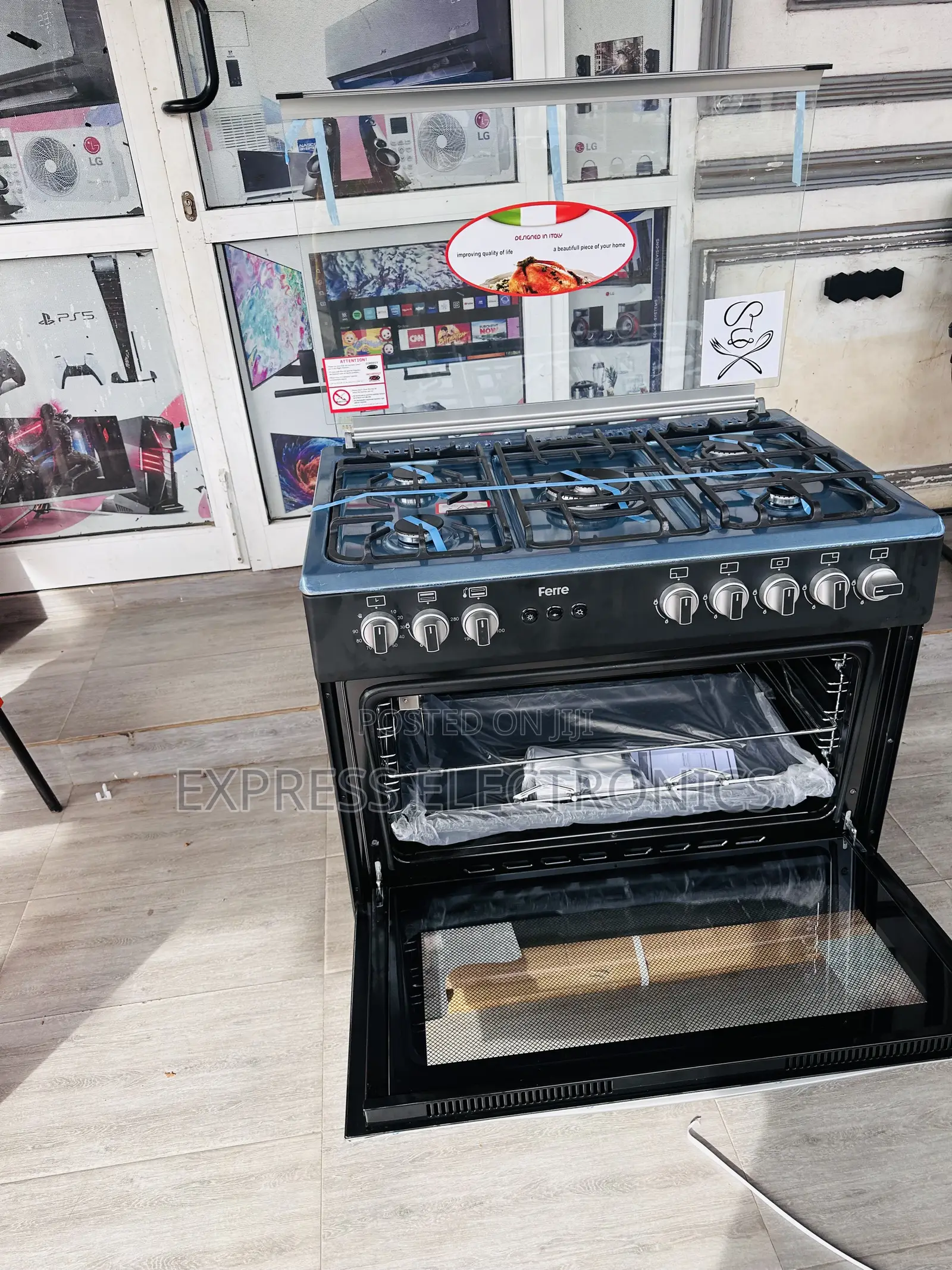 Call for Black Ferre Gas Cooker Oven 60/90 5burner