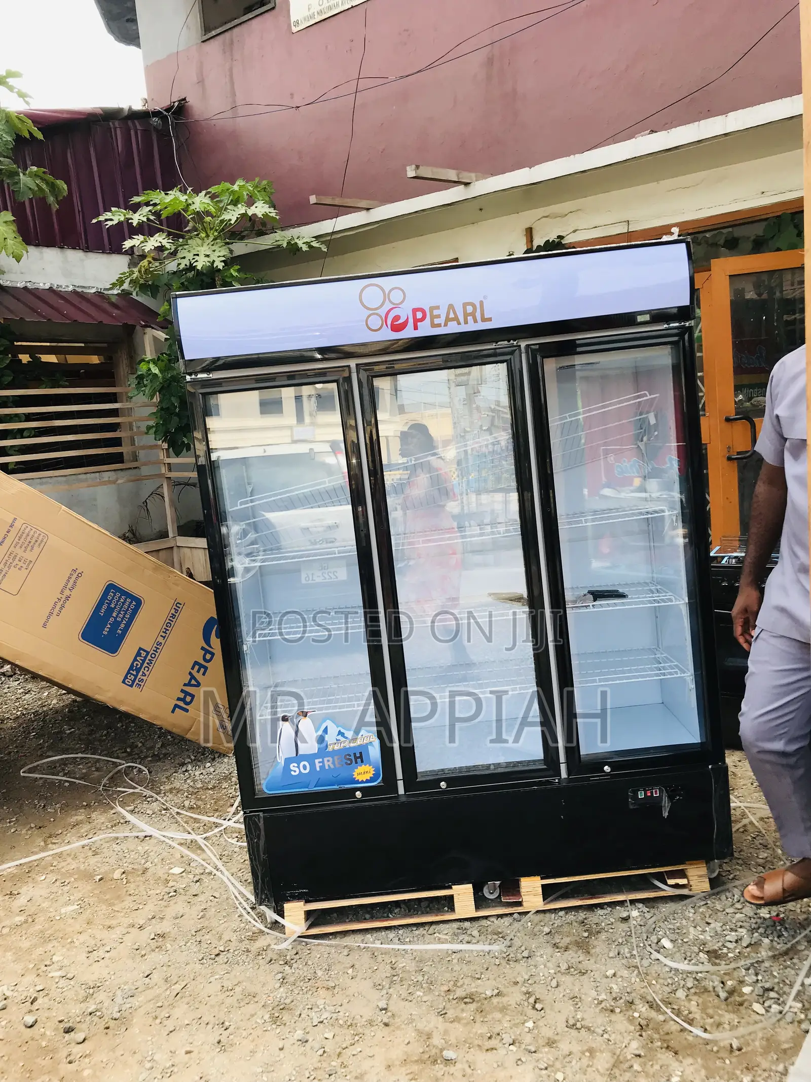 Pearl PVC-150 3 Door Electric Beverage Cooler.