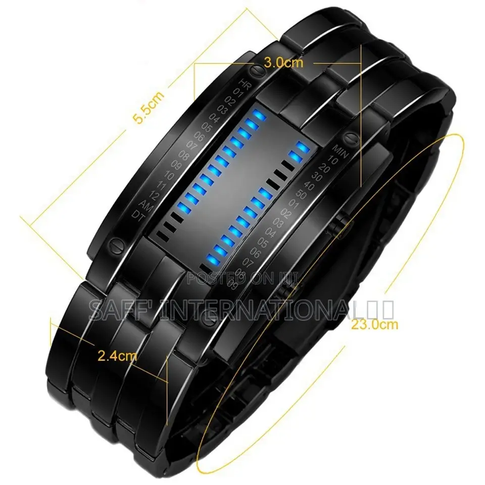 Luxury Lover's Waterproof Stainless Steel Binary Wristwatch!