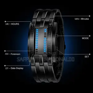 Luxury Lover's Waterproof Stainless Steel Binary Wristwatch!