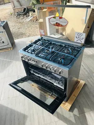 Available Now Sliver Gas Cooker Oven 60/90 5burner