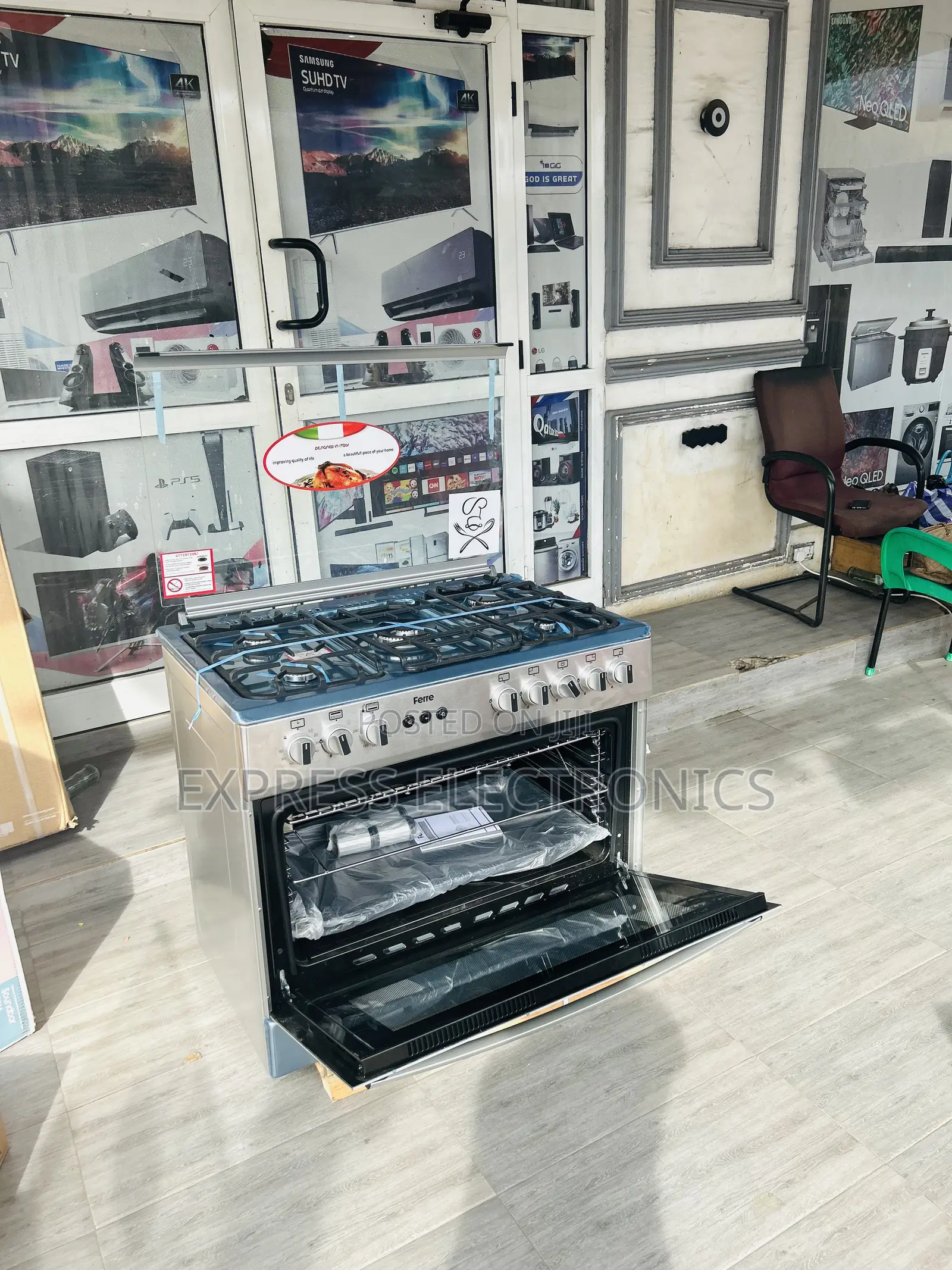 Better Deal on 5burner Sliver Gas Cooker Oven Rotisserie