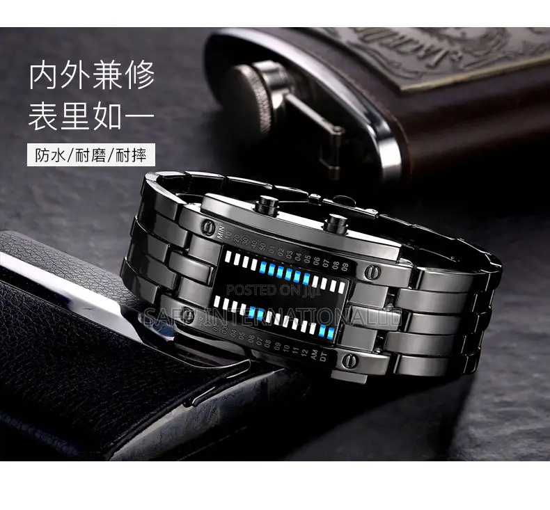 Luxury Lover's Waterproof Stainless Steel Binary Wristwatch!