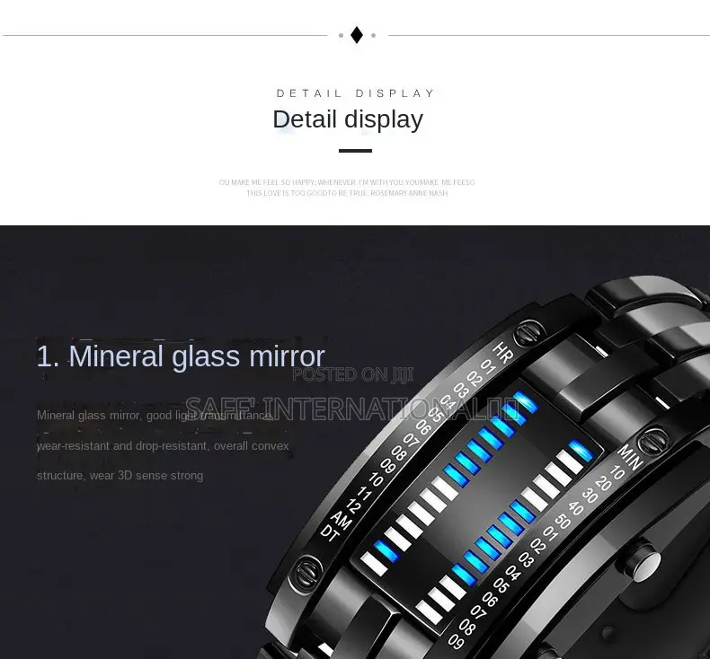 Luxury Lover's Waterproof Stainless Steel Binary Wristwatch!