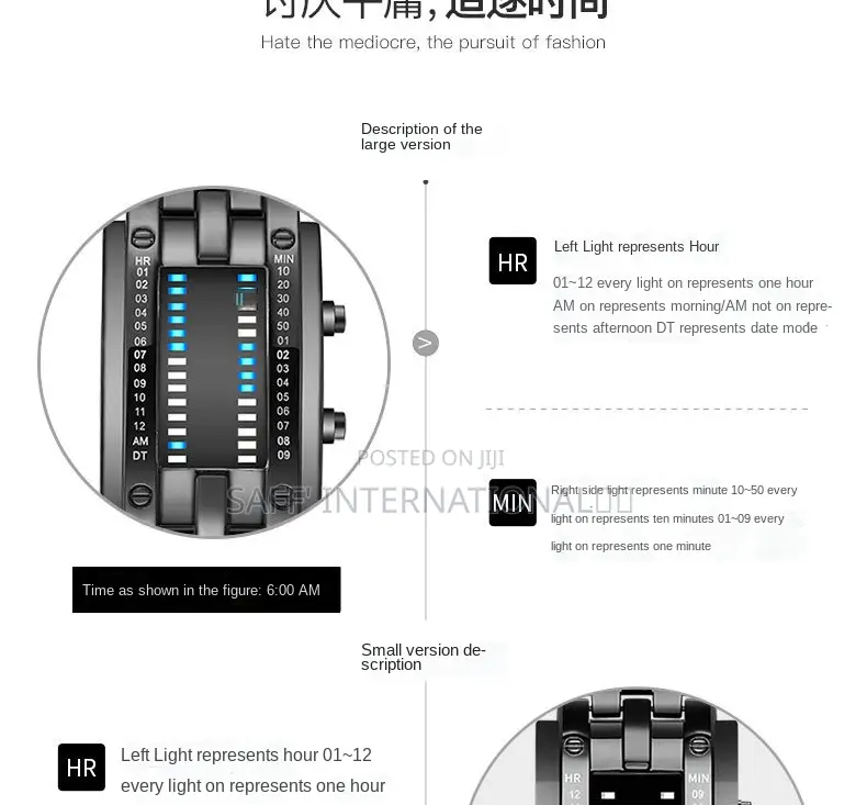 Luxury Lover's Waterproof Stainless Steel Binary Wristwatch!