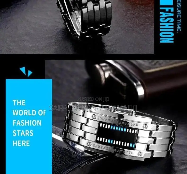 Luxury Lover's Waterproof Stainless Steel Binary Wristwatch!