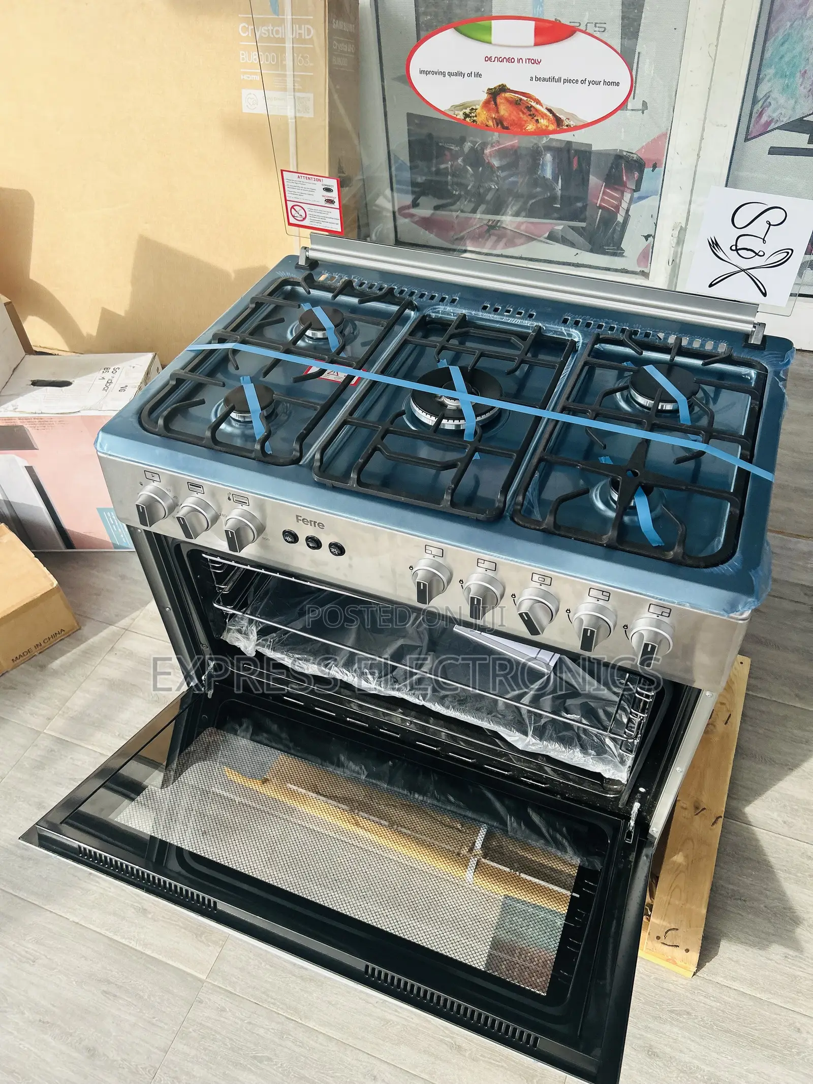 5burner Gas Sliver Gas Oven 5 Burner 60/90 Ferre