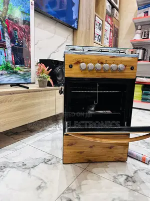 Wooden Like Gas Cooker Oven 4burner 50/50 Grill Rotisserie