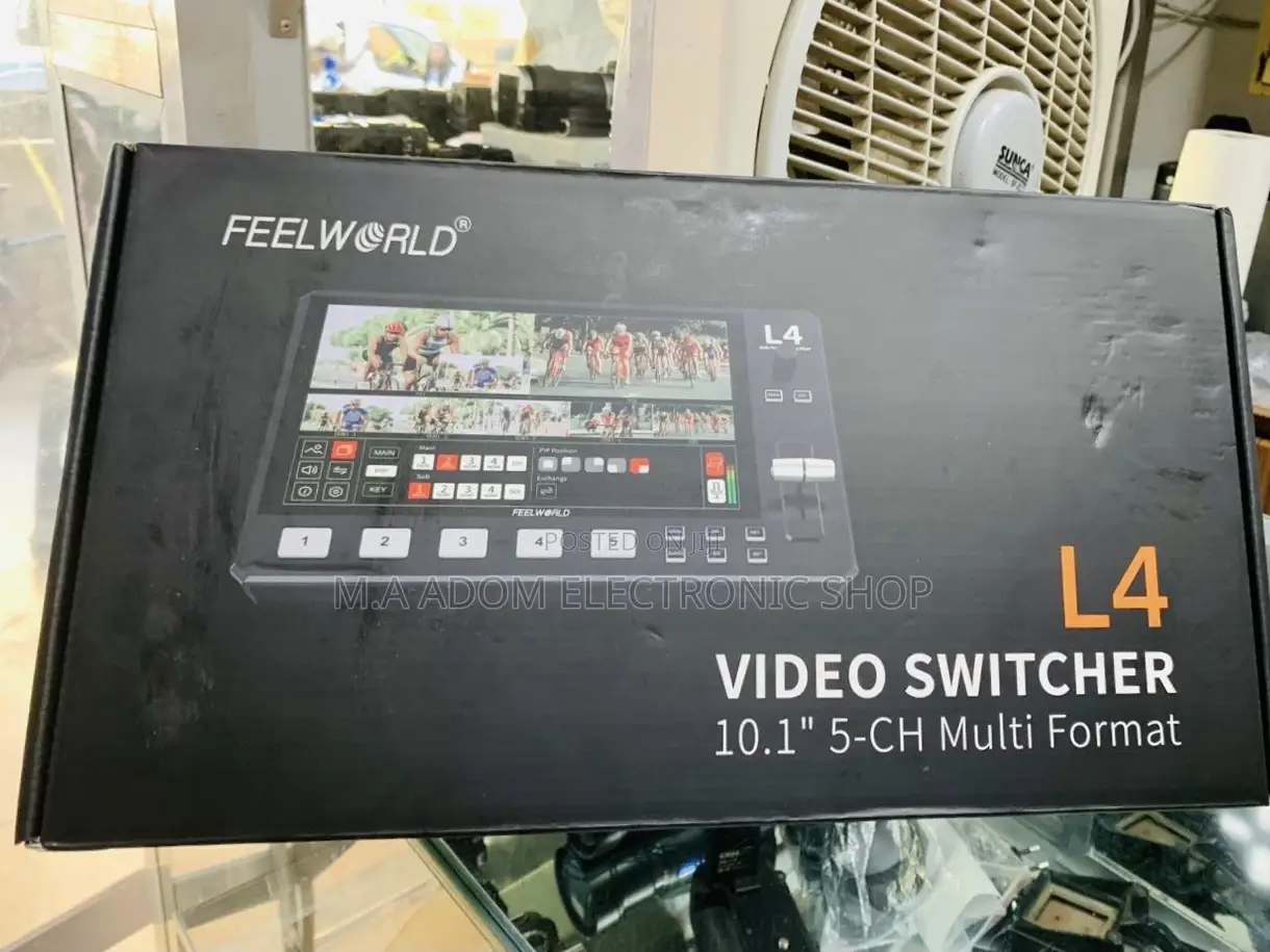 Quality FEELWORLD L4 Multi Camera Video Mixer Switcher.