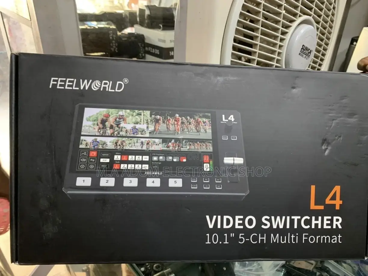 Affordable FEELWORLD L4 Multi Camera Video Mixer Switcher.