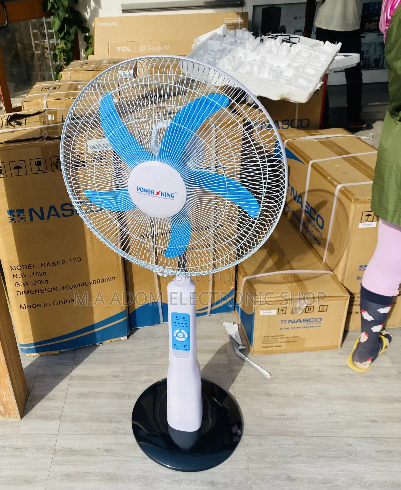 Newly in Stock Power King Rechargeable Electric Standing Fan