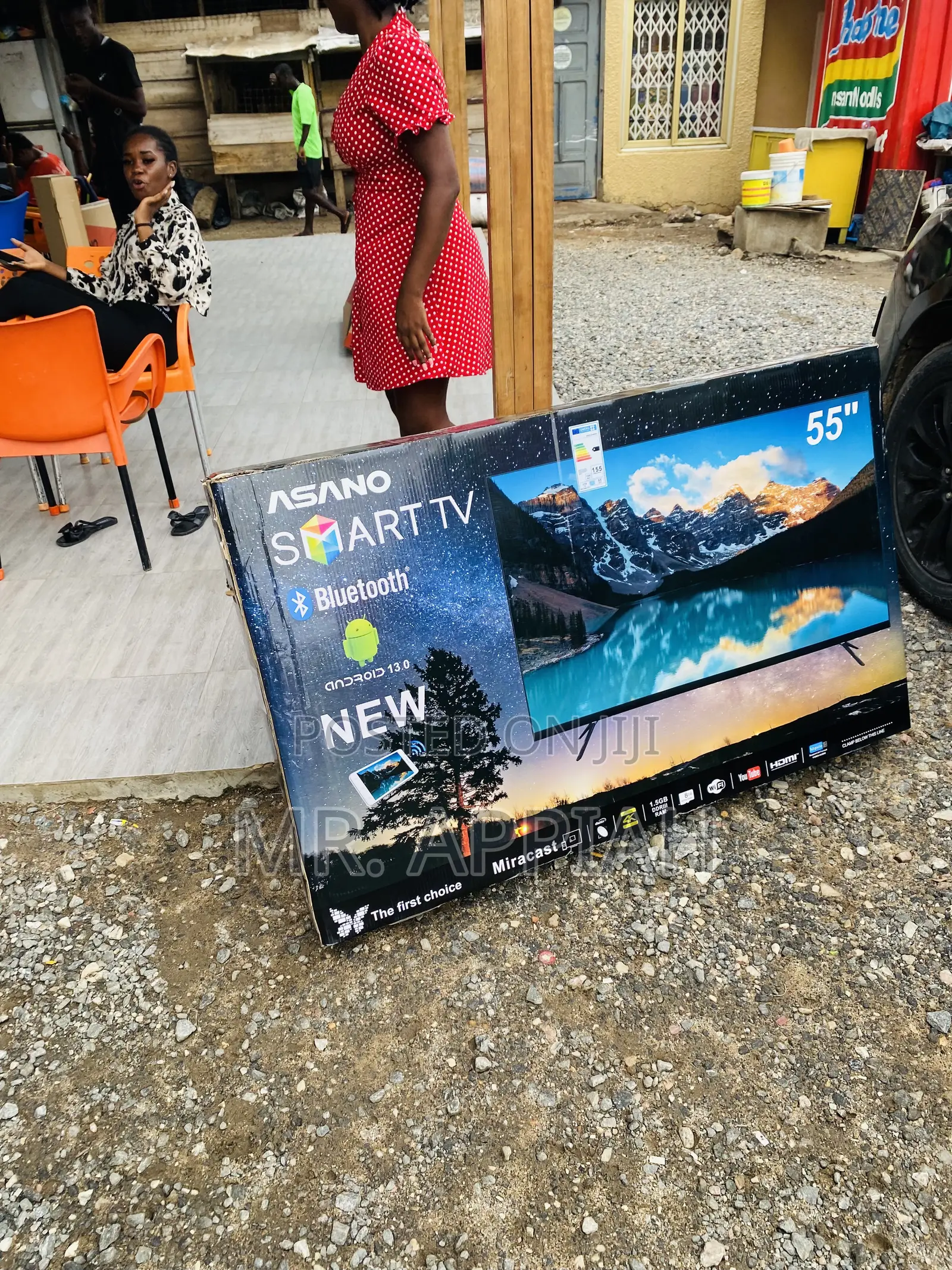 Sleek Asano 55 Inch Full HD Satellit Smart Led Tv(Black).