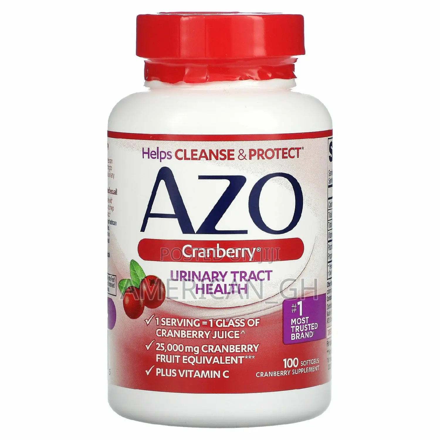 AZO Cranberry Urinary Tract Health, Sugar Free, 100 Softgels