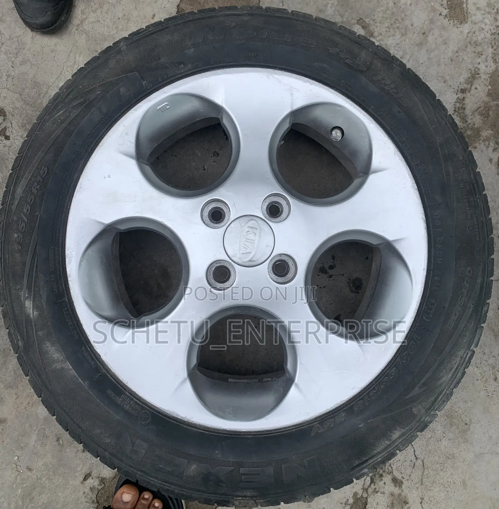 Original Kia Rim With Good Tires. Rim 15, Four Holes