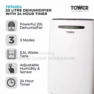 Tower 20 Litre Dehumidifier With 24 Hour Timer