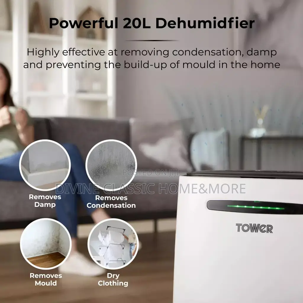Tower 20 Litre Dehumidifier With 24 Hour Timer