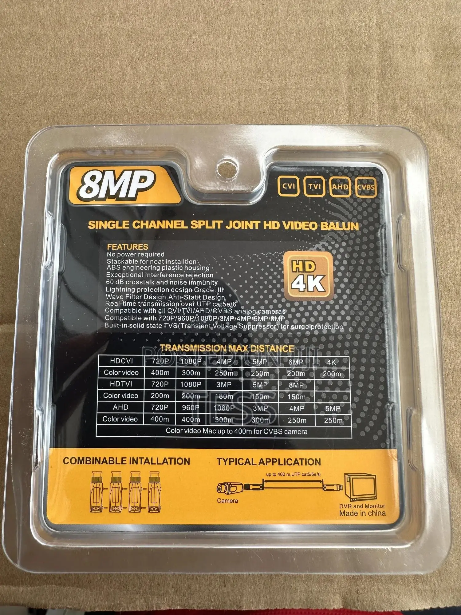 Video Balun /8mp TVI/AHD/CVI/CVBS