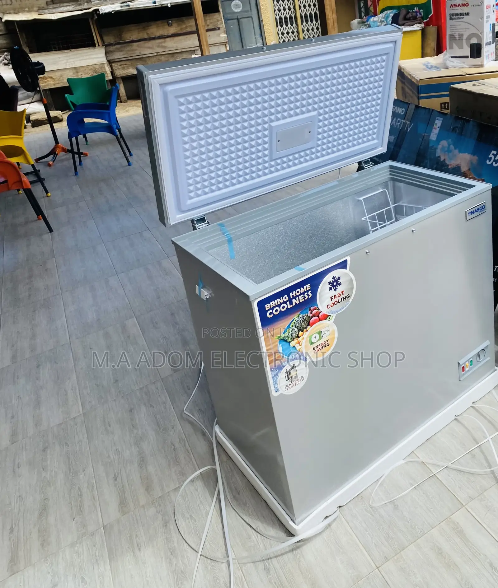 Nasco Nas 250 Single Door Electric Chest Freezer(Gray).