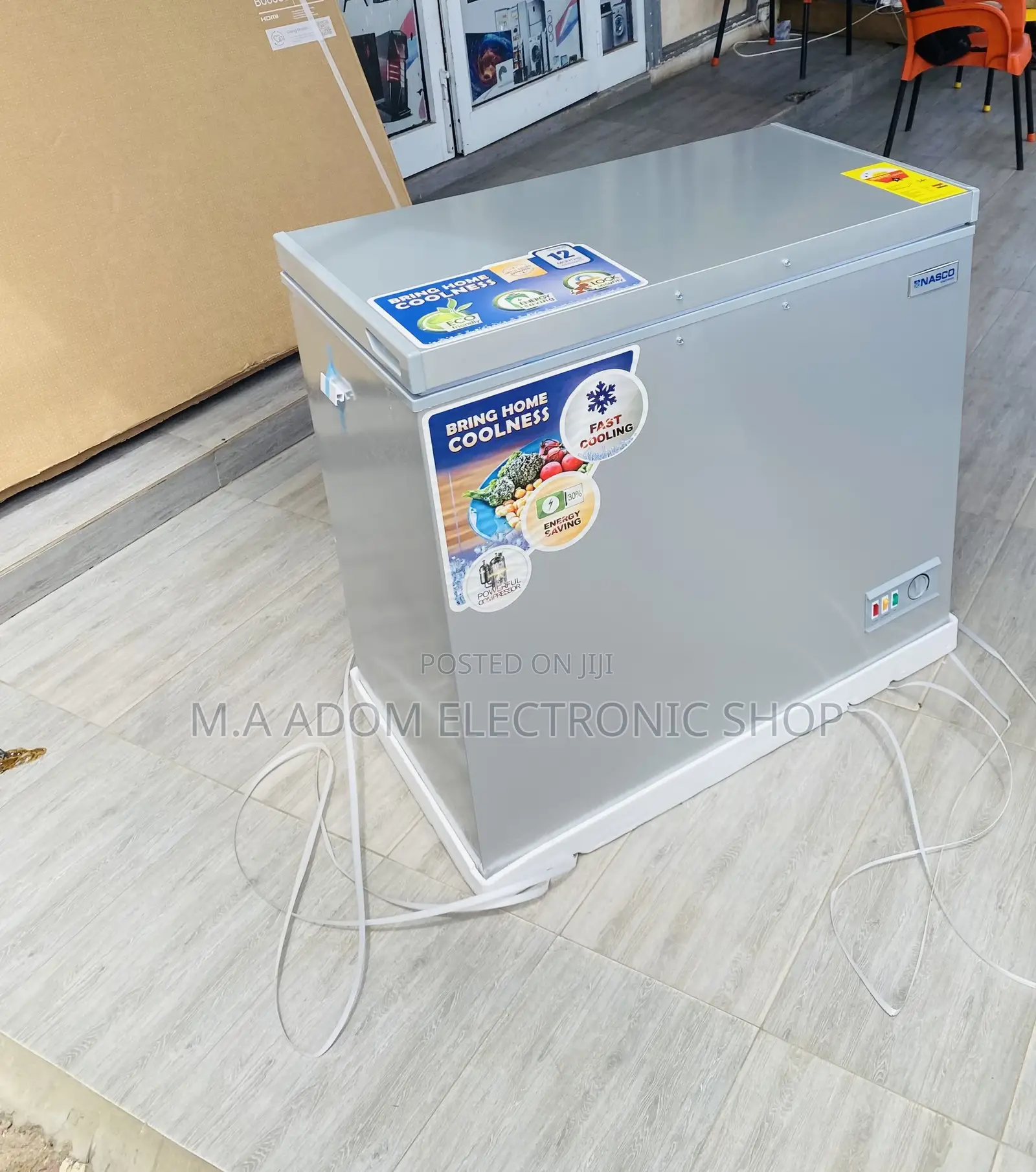 Single Door Nasco Nas-250 Electric Chest Freezer(Gray).