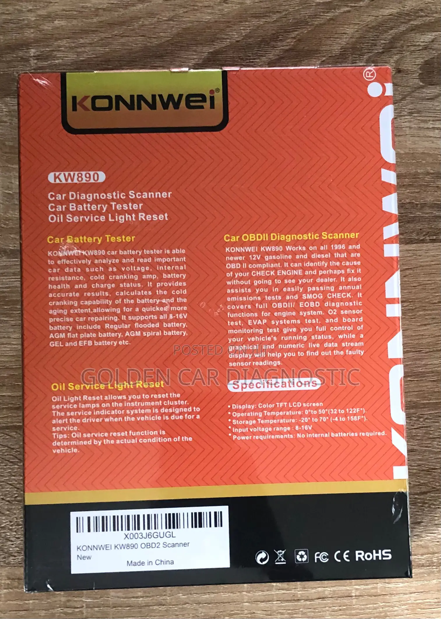 Konnwei KW890 OBD2 Car Diagnostic Scanner