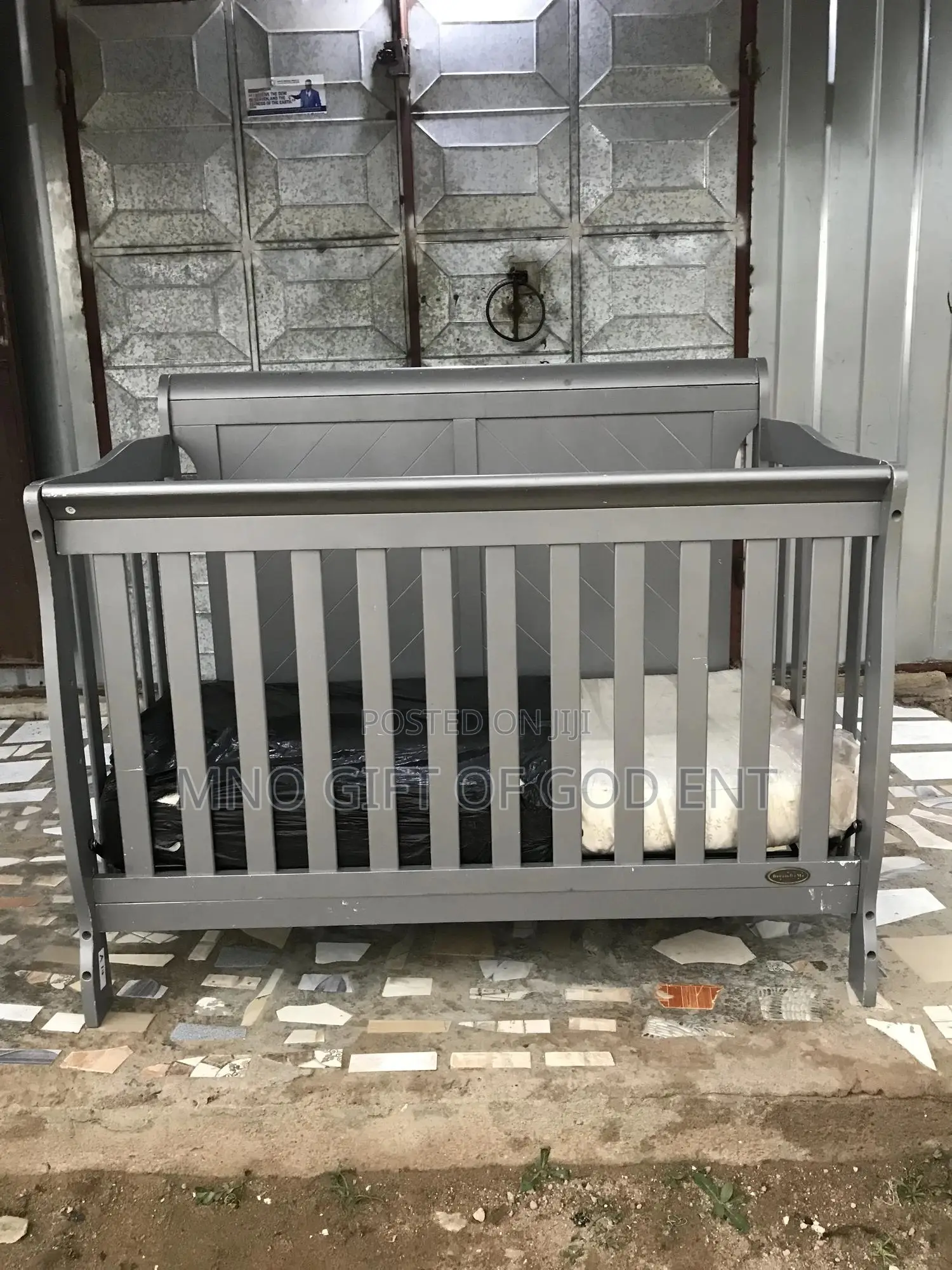 Alice 3-in-1 Full Panel Convertible Mini Crib, Storm Grey,