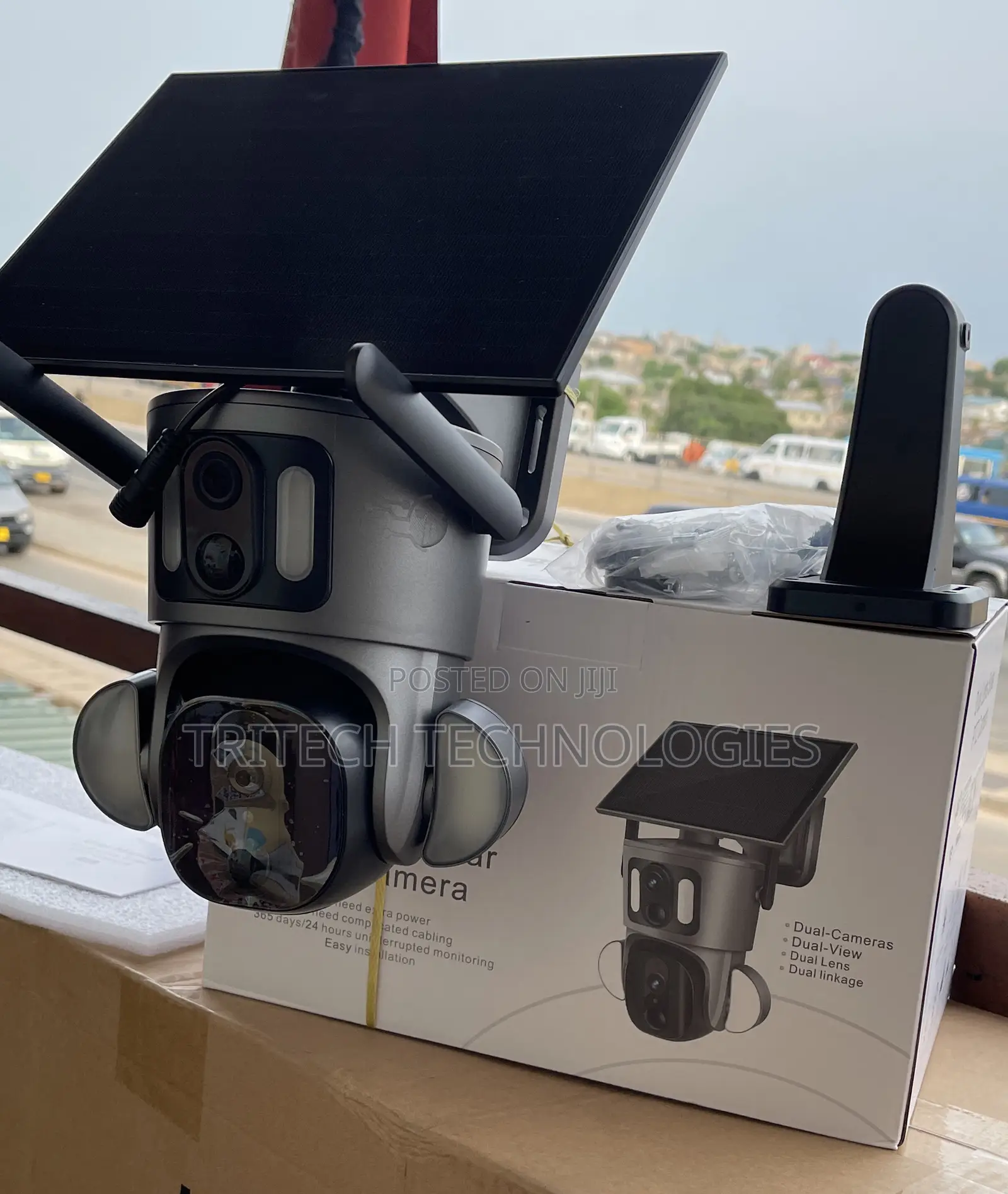 4g Dual Lens Solar PTZ Camera Floodlights (4mp) Ubox App
