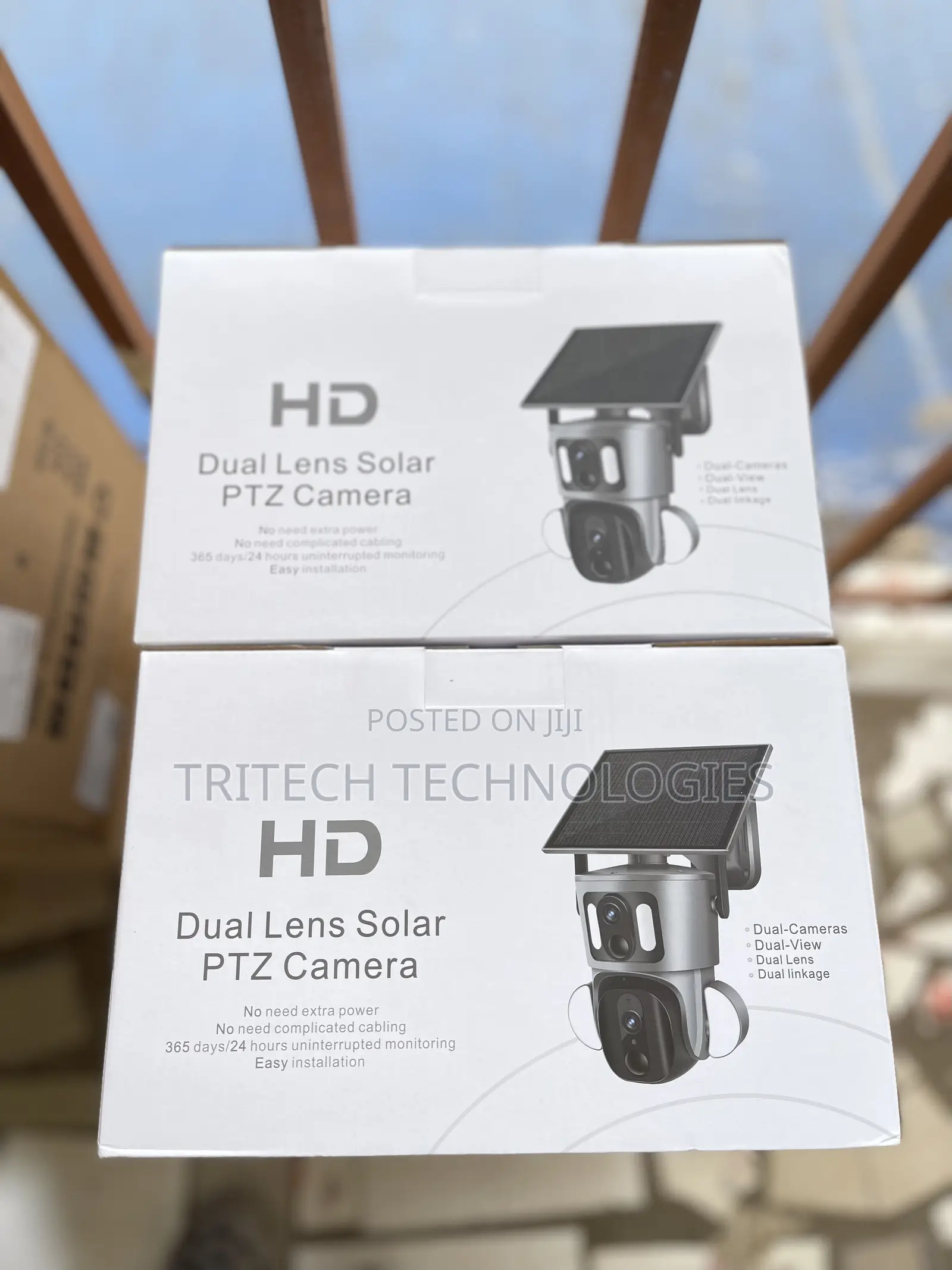 4g Dual Lens Solar PTZ Camera Floodlights (4mp) Ubox App