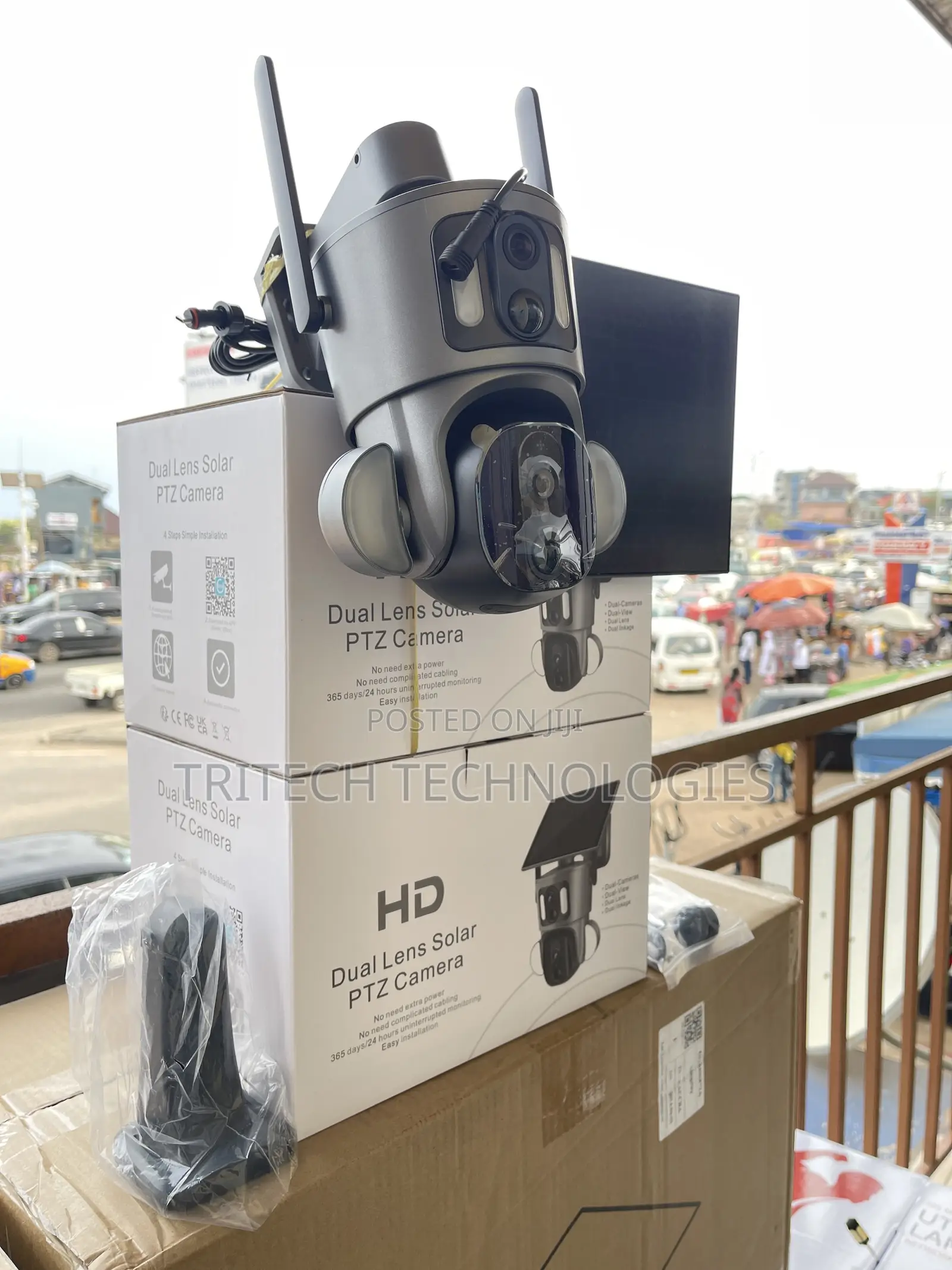 4g Dual Lens Solar PTZ Camera Floodlights (4mp) Ubox App