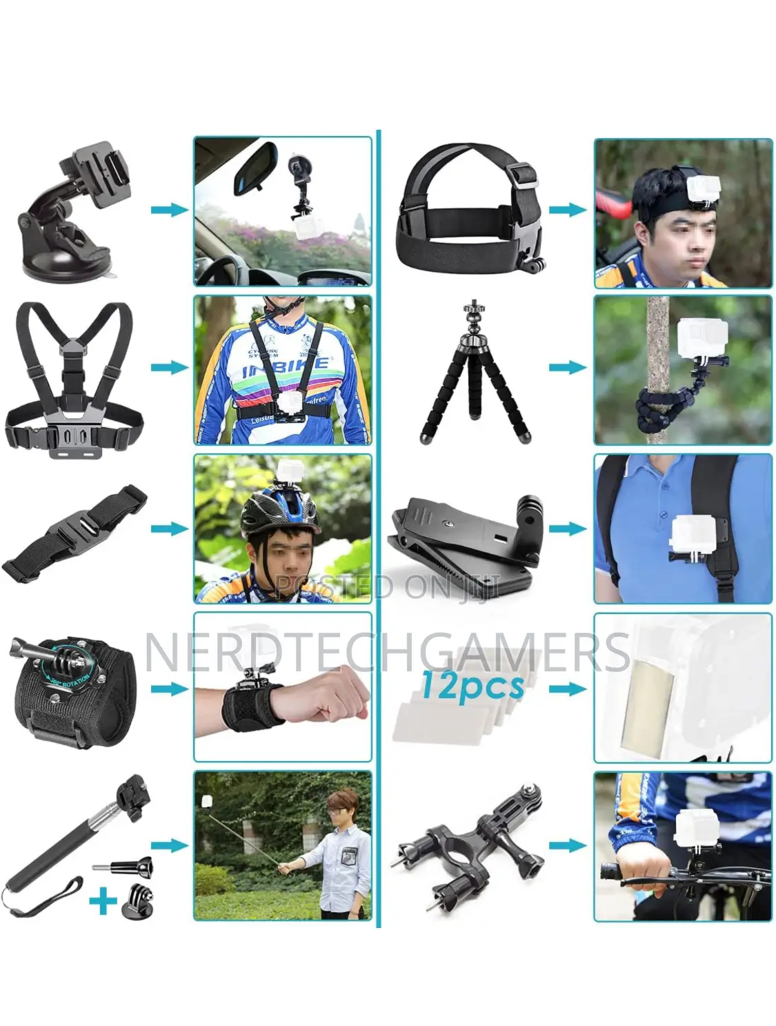 NEEWER 50 in 1 Action Camera Accessory Kit Compatible