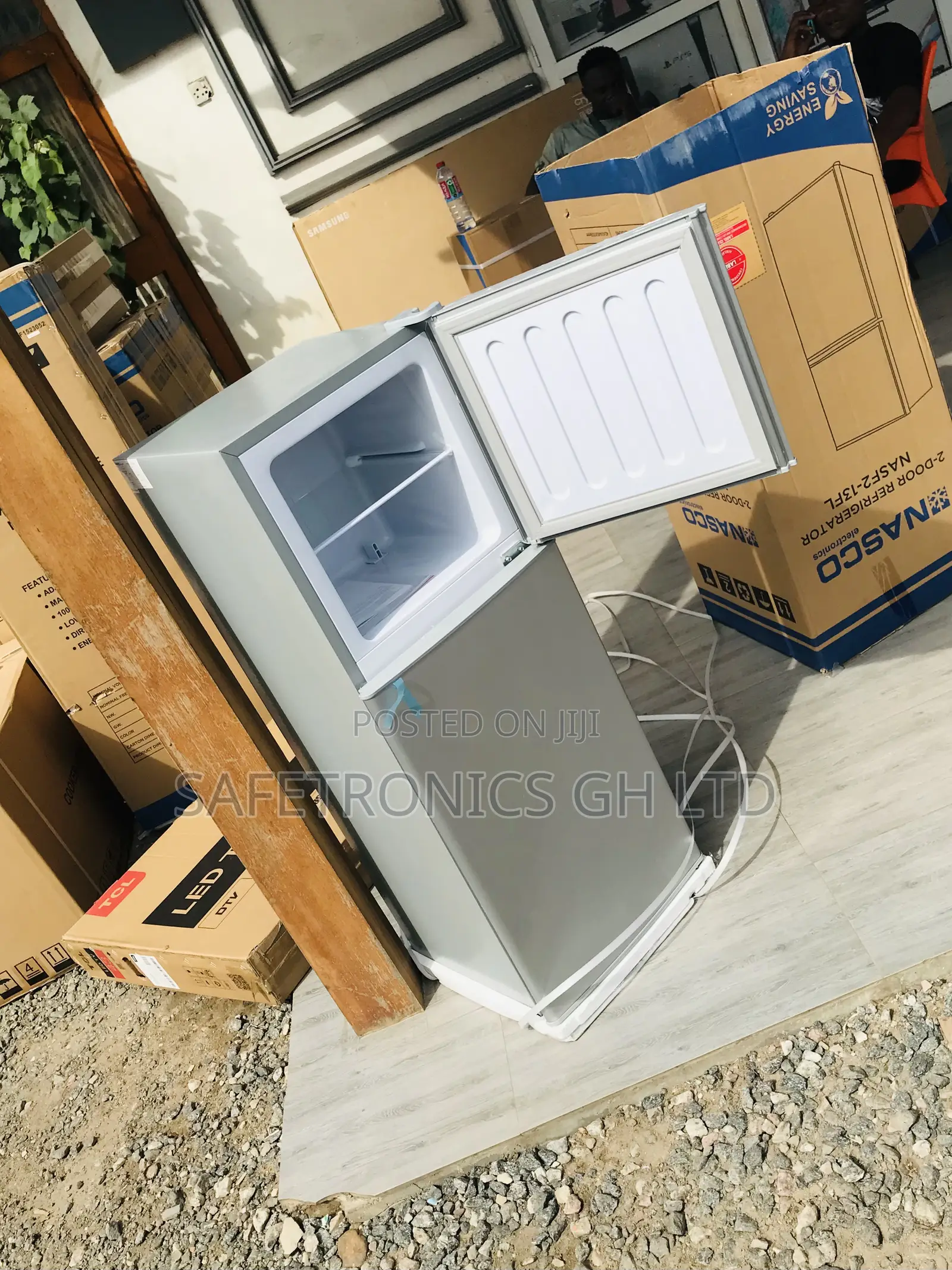 Topfreezer Nasco Doubledoor Nasf2-13fl Gray Fridge