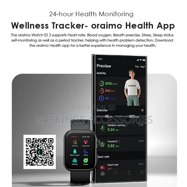 Oraimo Watch ES 2 1.95" Amoled Ip68 Smart Watch