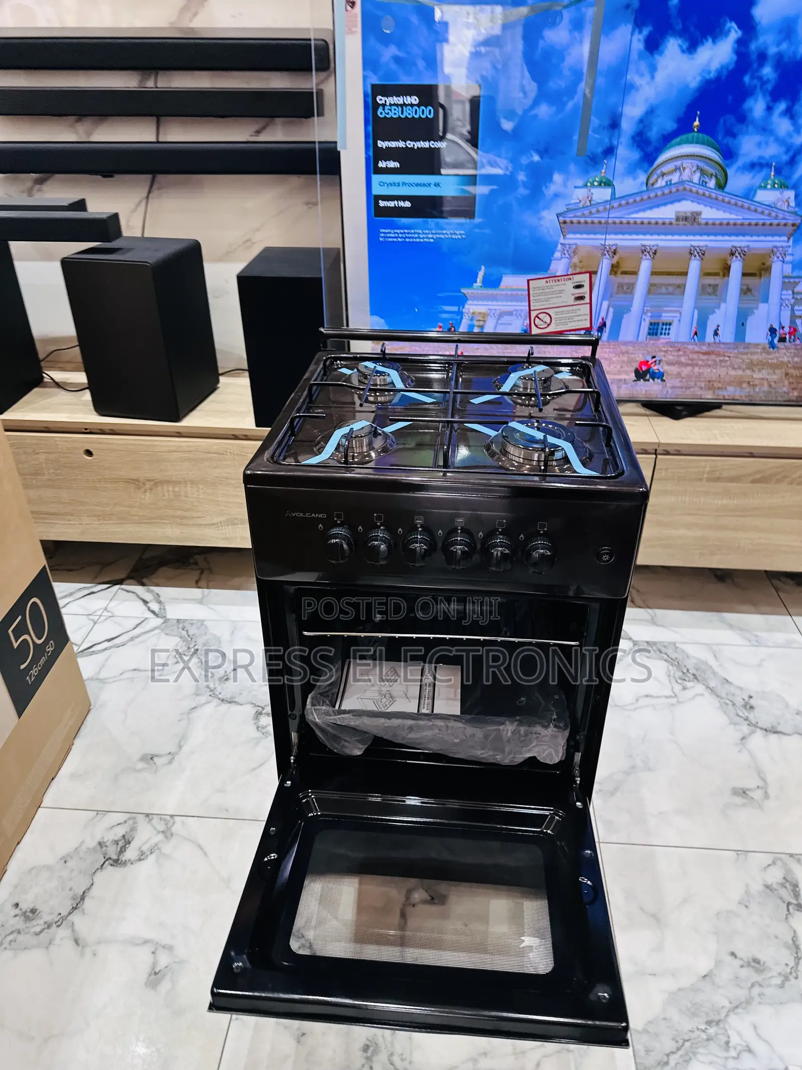Black Best Volcano Gas Oven 50/50 4burner