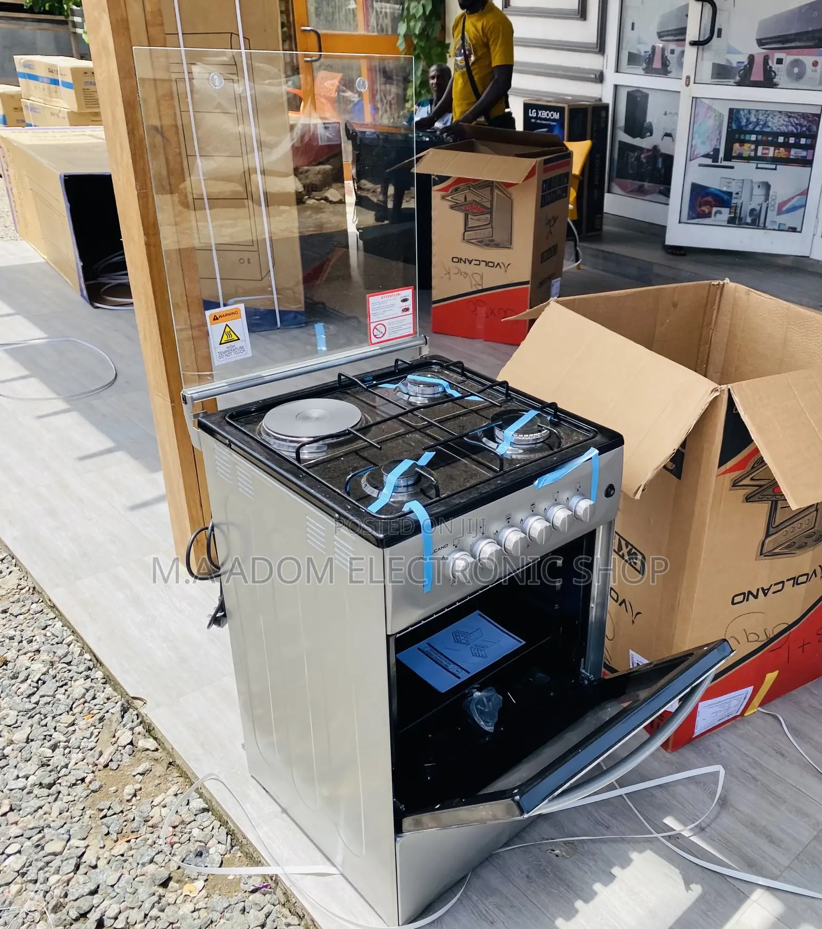 Affordable Volcano 50x50 3 Gas + 1 Electric Cooker(Gray).