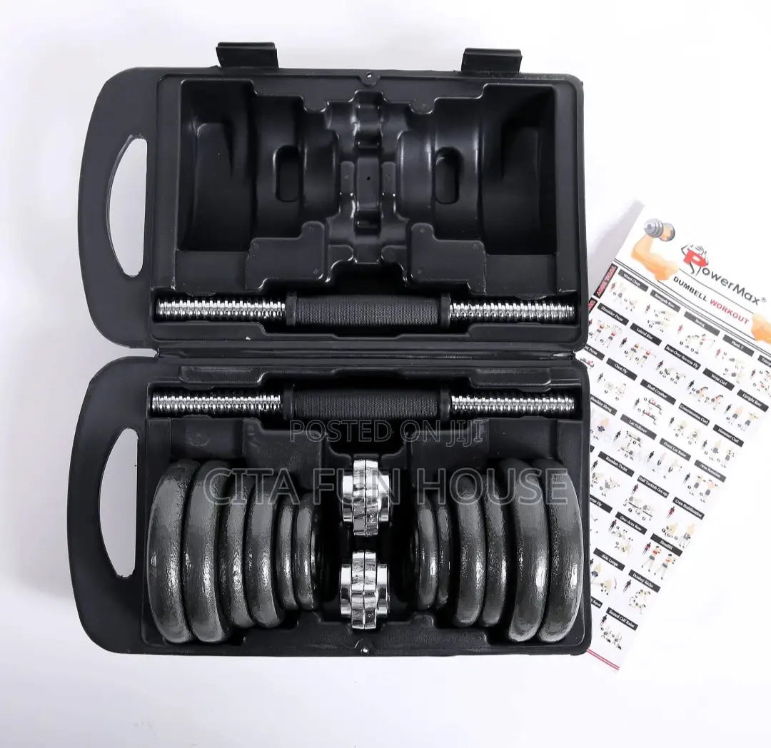 20kg Dumbells Set Weight Solid Iron Plates/ Barbell
