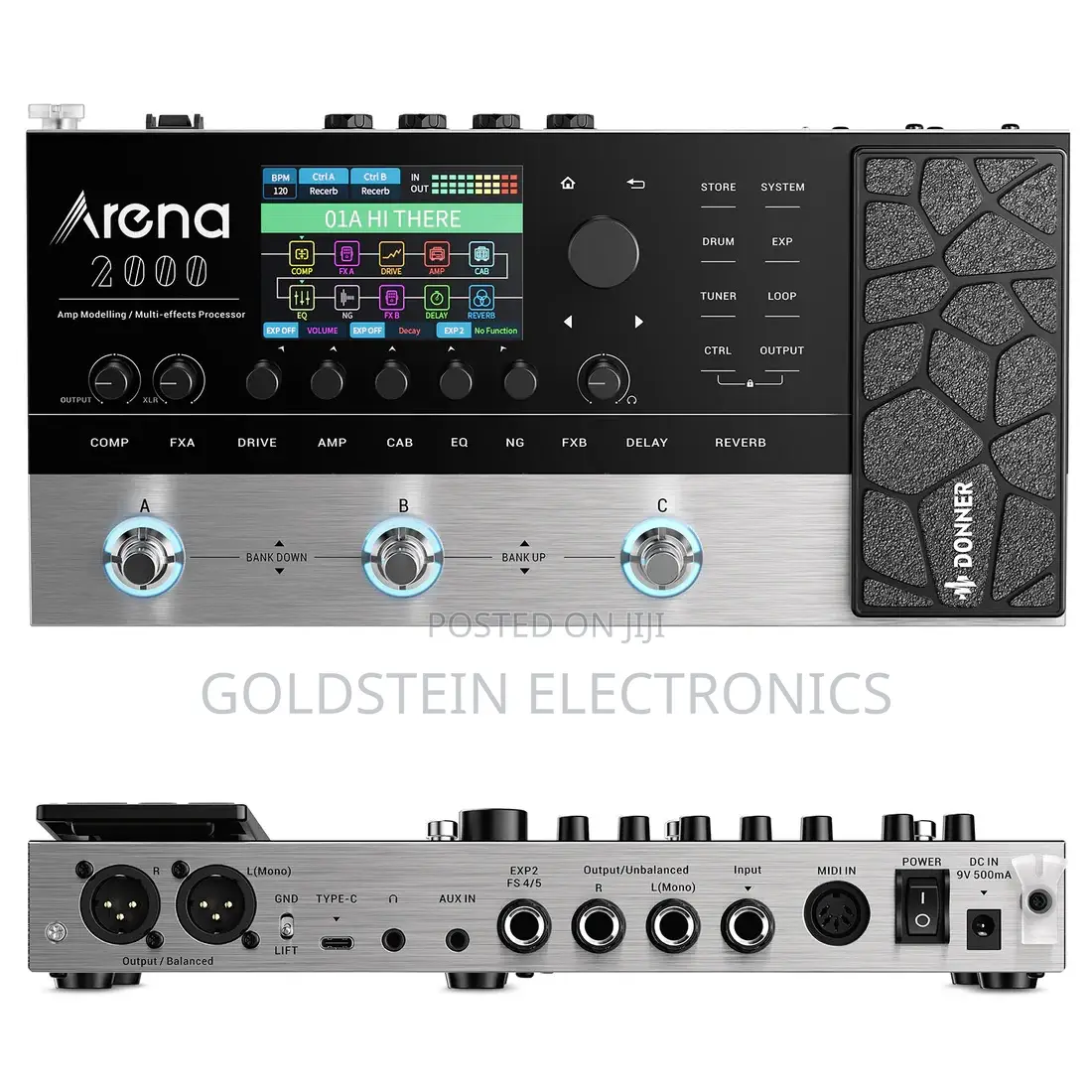 Guitar Multi-Effects Pedal Donner Arena 2000 With Bluetooth
