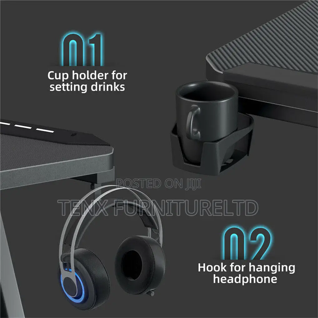 GAMING DESK WITH RGB And Headset / Cup Holder