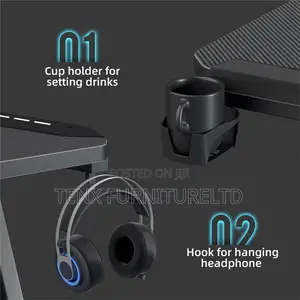 GAMING DESK WITH RGB And Headset / Cup Holder