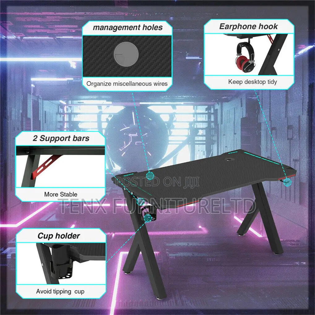GAMING DESK WITH RGB And Headset / Cup Holder